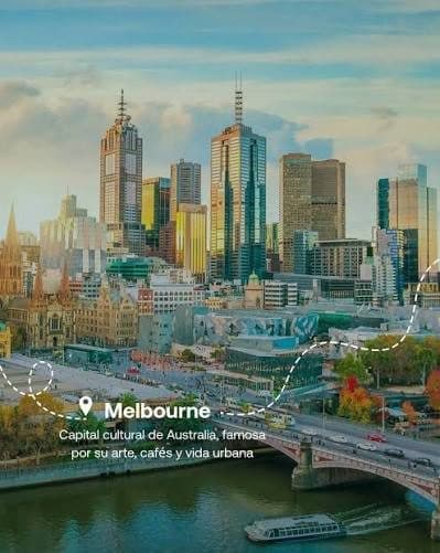 Skyline de Melbourne junto al río, de una pieza de Neptuno Viajes